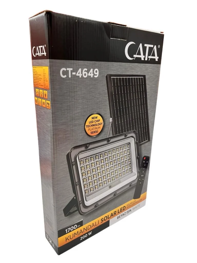Cata 200W Kumandalı Led Solar Projektör CT-4649