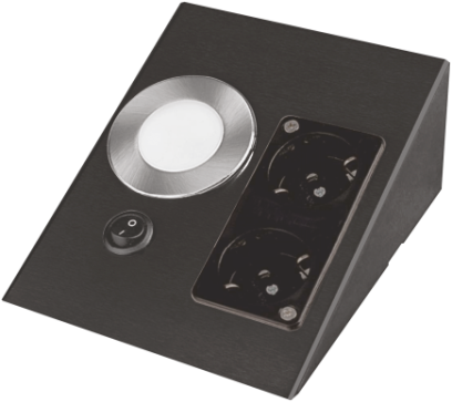 Cata Ct-5110B Ledli Üçgen Spot Siyah Kasa Çift Prizli Beyaz