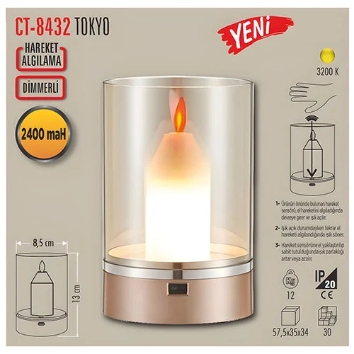 Cata Ct-8432 Tokyo Şarjlı Masa Lambası (3200K-Günışığı)