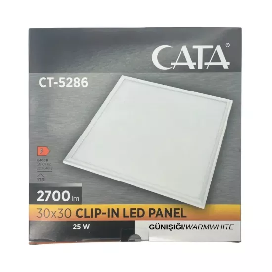 Cata 25W 30x30 Klipin Panel Led 3200K Günışığı CT-5286