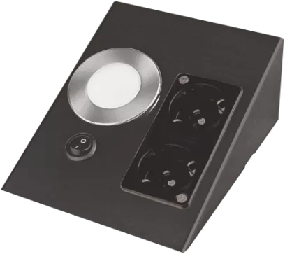 Cata Ct-5110B Ledli Üçgen Spot Siyah Kasa Çift Prizli Beyaz