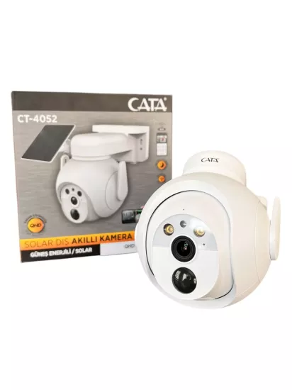 Cata CT-4052 Solar Dış Mekan Güvenlik Kamerası | 1296p QHD, Gece Görüşlü, WiFi Destekli