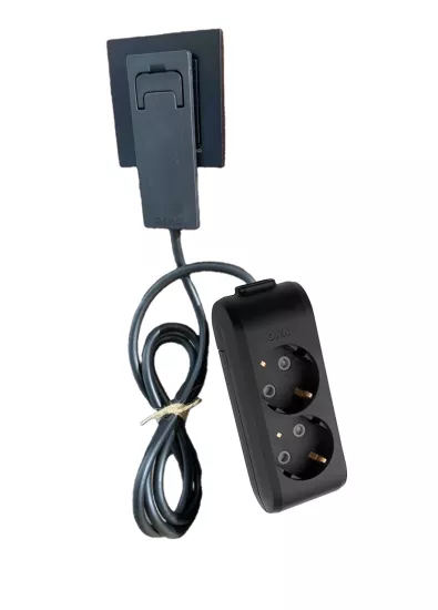 Gündüz Elektromarket Uzatma Kablosu Siyah 2’li (1.5m)Ultra İnce Fiş - Dar Alanlarda Maksimum Yer Tasarrufu Sağlar.