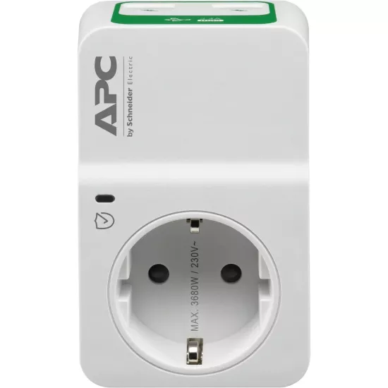 Schneider Electric APC Tekli Akım Korumalı Priz 2 USB’li PM1WU2-GR