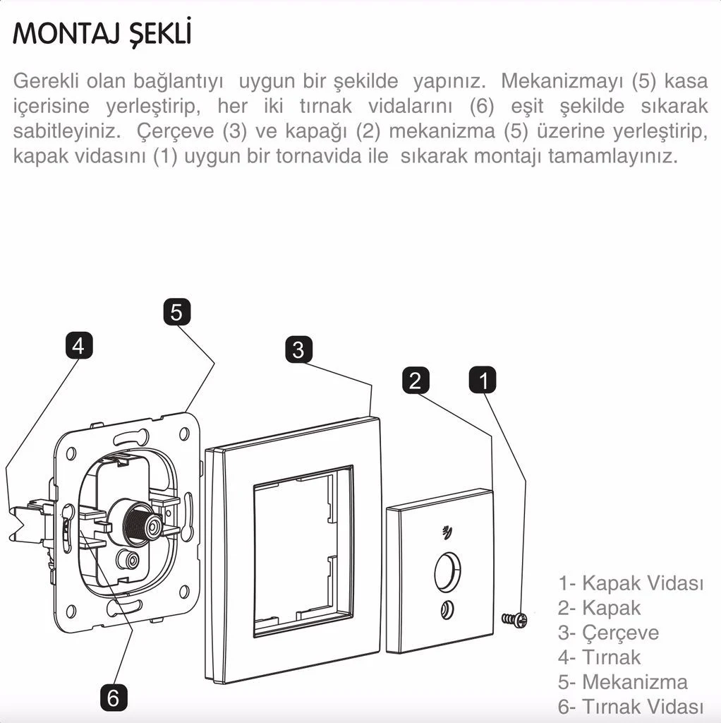 Viko Artline Novella Uydu Prizi F Konnektörlü Sonlu Mekanizma + Kapak 92615097 Kiraz