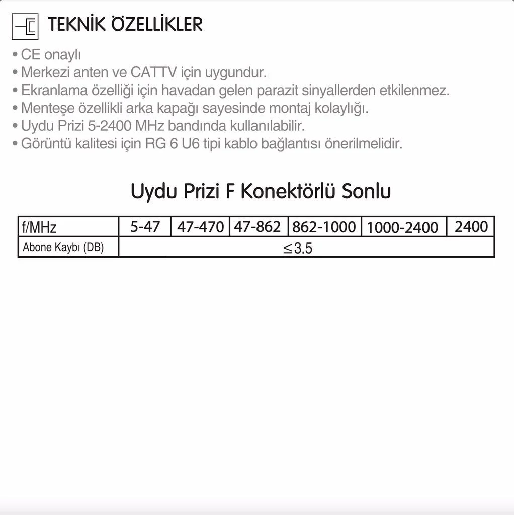 Viko Artline Novella Uydu Prizi F Konnektörlü Sonlu Mekanizma + Kapak 92605397 Antrasit